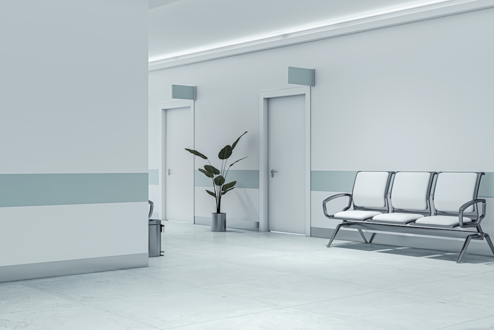 Large white PVC wall cladding sheets displayed in a materials showroom