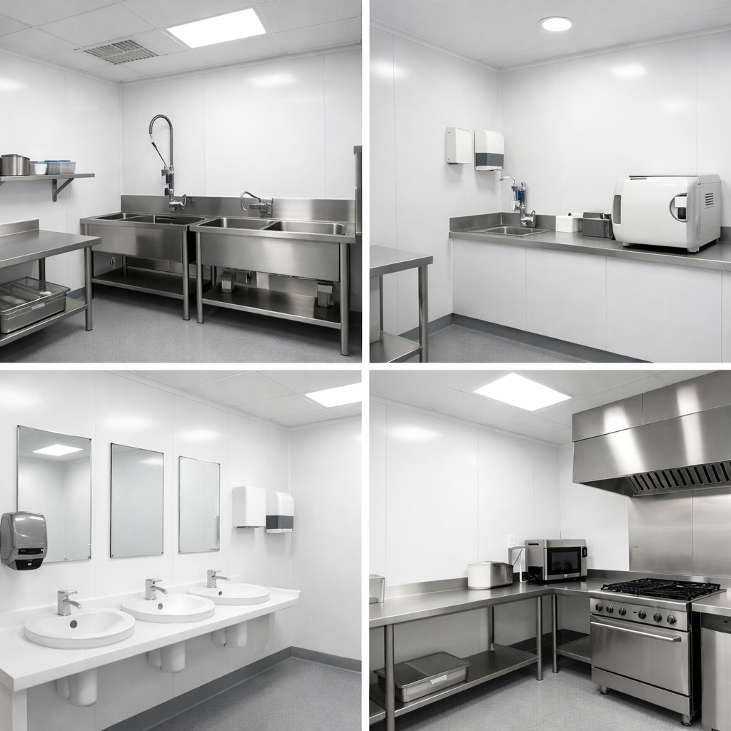 Hygienic commercial food preparation environment